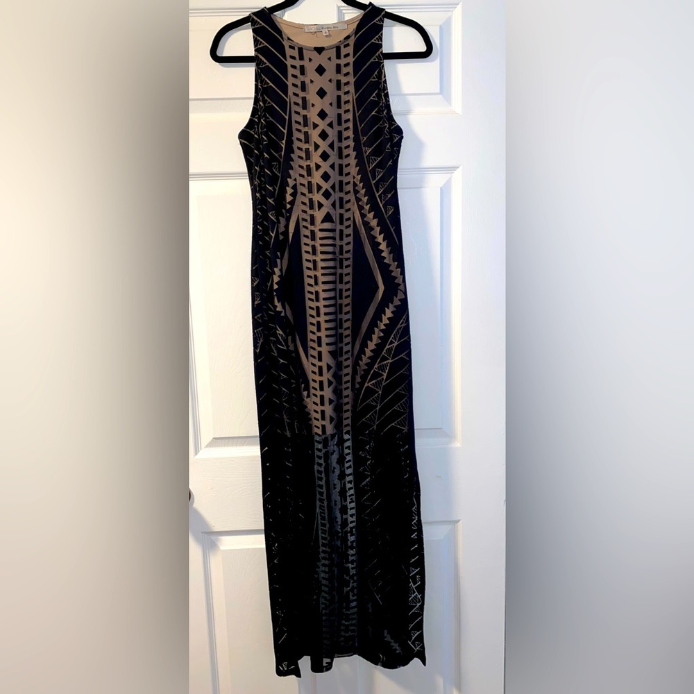 Rachel Roy Dress Black Tan Sz M EUC